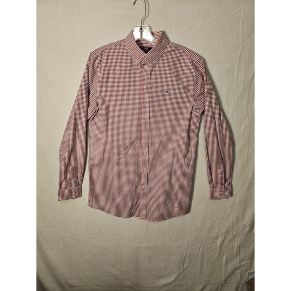 Vineyard Vines Whale Button Down Shirt Mens XL Red Blue Plaid Classic Fit 1016